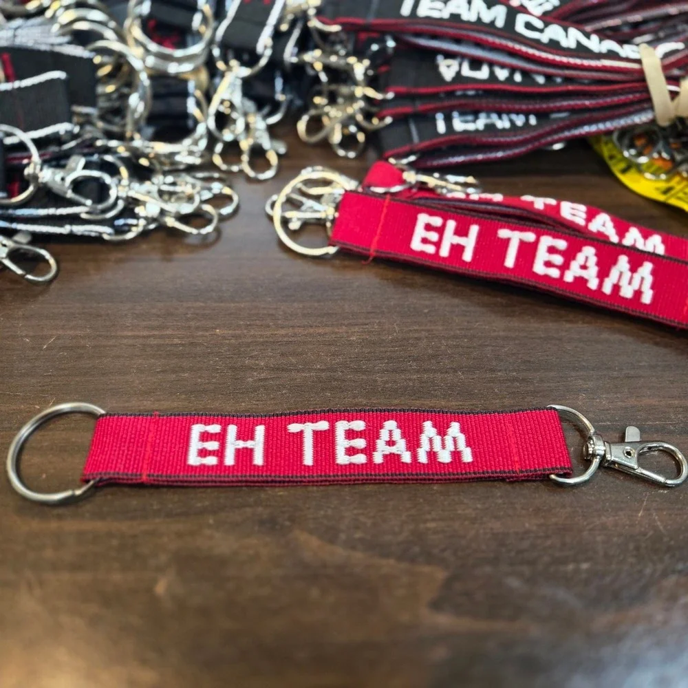 Eh Team Canadian Keychain Embroidered Double Sided Keyring Fob
